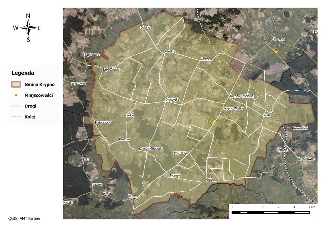 długość 10 km. Droga wojewódzka DW671 na wysokości Knyszyna łączy się z drogą krajową nr 65.