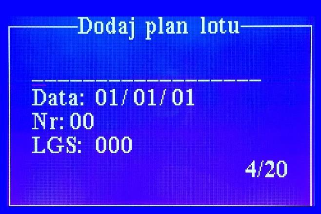 Rys. 3.13 Loty Dodaj plan lotu.