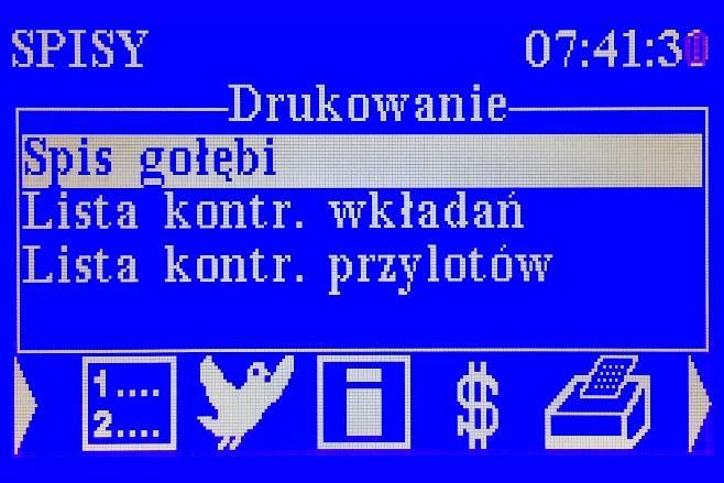 Rys 3.19 Typowanie Zakłady pieniężne. Wyboru gołębia dokonujemy jak w przypadku typowania. Symbole opisujące zakłady pieniężne to: K klasa (1-9), P pul (1-9), C champion (1-9).