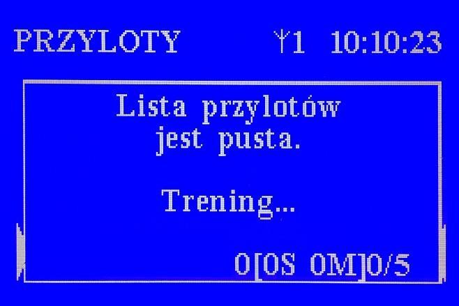 6. Loty treningowe. Przełączenie na loty treningowe następuje automatycznie jeżeli nie zakoszujemy żadnego gołębia.