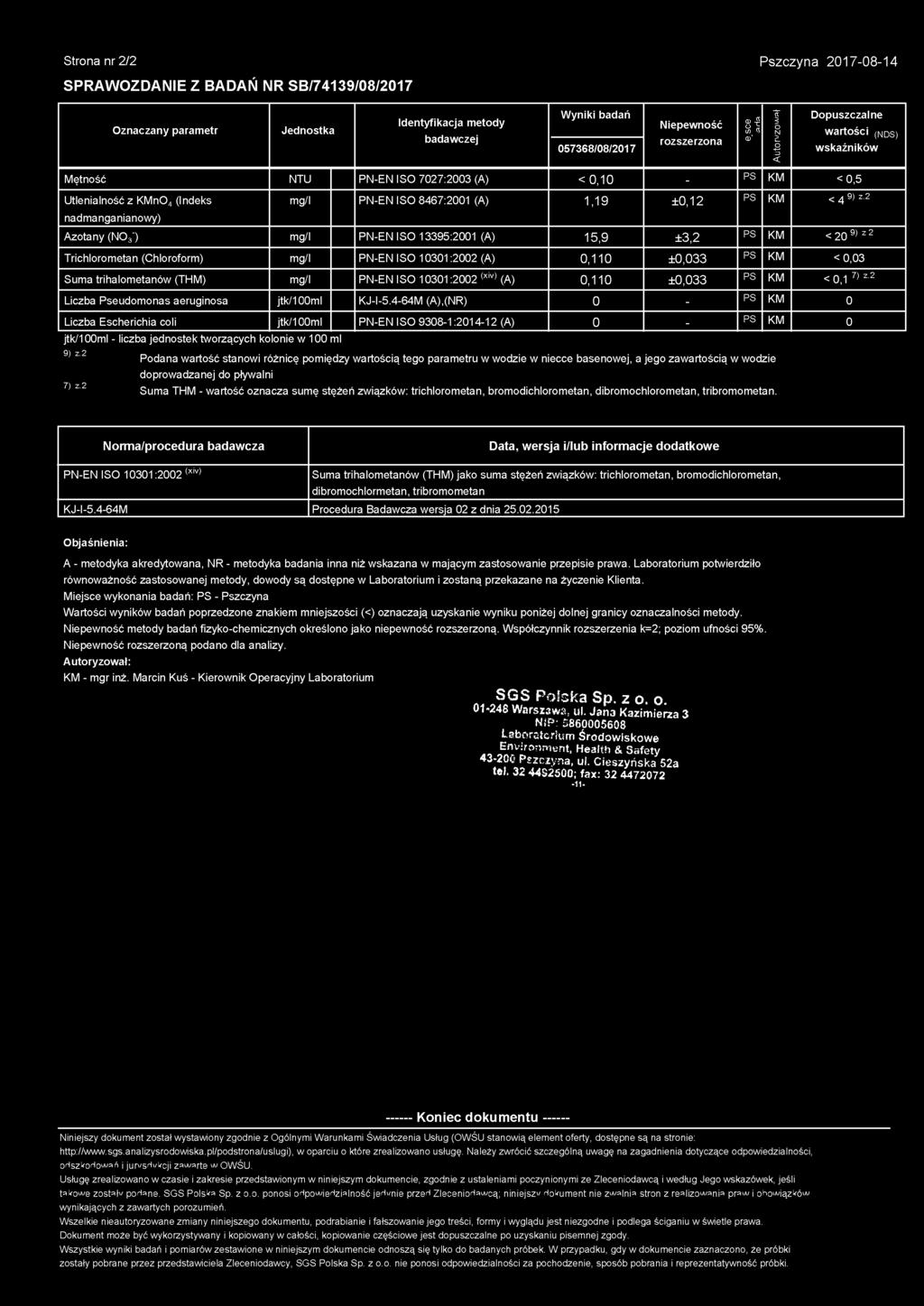 -EN ISO 8467:2001 (A) 1,19 ± 0,1 2 PS KM < 4 9) z.