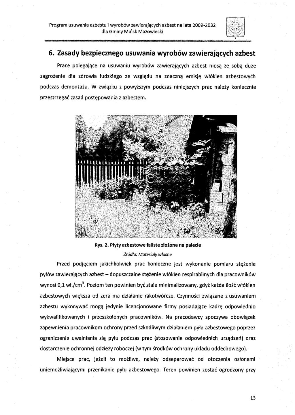 Program usuwania azbestu i wyrobów zawierających azbest na iata 2009-2032 dia Gminy Mińsk Mazowiecki 6.