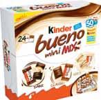 Cukierki czekoladowe MIESZKO 200-260 g 28,42-6,95/ Słodkie opłatki KNABBER ESSPAPIER 25 g 115,60/ Cukierki NIMM2 BOOMKI 90 g,22/ Minibatoniki KINDER BUENO MIX 10 g 61,46/ 7 7 9 2 89 2 SŁODYCZE I