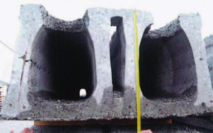 PROJEKTOWANIE NOWOCZESNE HALE 4/18 Rys. 6. Przekrój płyty dużej rozpiętości, powyżej 22 m i grubości płyt 600 mm (produkowanej we Włoszech) Rys. 7.
