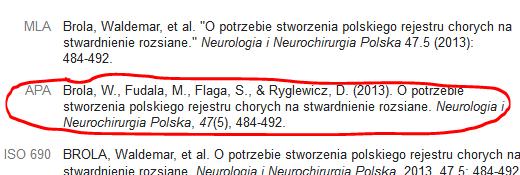 5. Tworzenie spisu literatury Spis literatury powinien być wykonany w standardzie APA lub ISO.