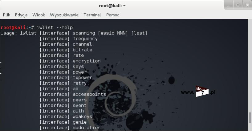 3 (Pobrane z slow7.pl) Pierwszą grupą poleceń są komendy iwlist.