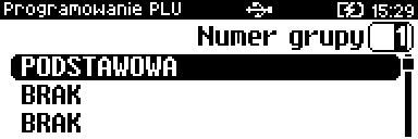 Grupa towarowa. Należy wybrać pozycję Grupa towarowa klawiszem [RAZEM]. Przypisanie wielopaka do grupy towarowej. Standardowo jest to grupa PODSTAWOWA.