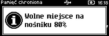 Należy podać numer początkowy i końcowy, następnie potwierdzić klawiszem [RAZEM]. Zatwierdzenie danych powoduje rozpoczęcie wydruku oraz powrót do menu na pozycję Zawartość pamięci.