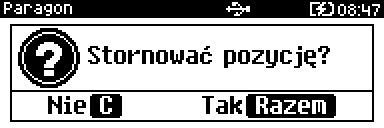 jeżeli nie został sprzedany żaden towar. Działanie klawiszy jest analogiczne, jak w przypadku przeglądania linii sprzedaży towarów.