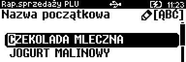 Wyboru należy dokonać klawiszami [GÓRA] / [DÓŁ] lub wpisując go z klawiatury i zatwierdzić [RAZEM].