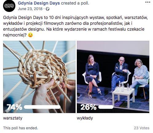 W ramach kampanii poprzedzającej festiwal na profilu należy umieścić zdjęcia materiałów promocyjnych rozdystrybuowanych w lokalach gastronomicznych na terenie Trójmiasta i Warszawy.