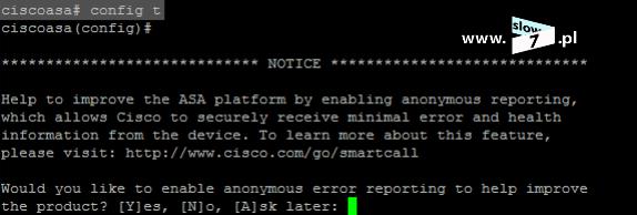 11 (Pobrane z slow7.pl) W następnym kroku przechodzimy do trybu konfiguracji globalnej i na postawione pytanie dotyczące wysyłania anonimowych raportów odpowiadamy według własnego uznania.