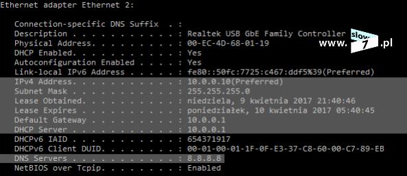 15 (Pobrane z slow7.pl) konfiguracji serwera DHCP.