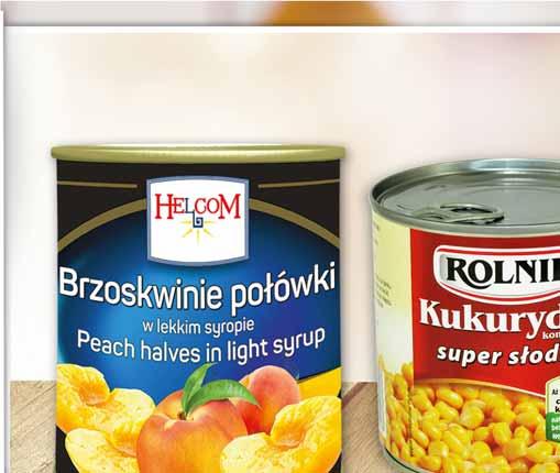 BRZOSKWINIE POŁÓWKI 850 ML sprzedaż po lub po 12 szt.