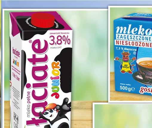 MLEKO UHT JUNIOR 3,8% 1 L sprzedaż po lub po 12 szt. 37065240 2 25 z VAT 2.