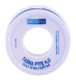 MATERIAŁY USZCZELNIAJĄCE I IZOLUJĄCE MATERIAŁY USZCZELNIAJĄCE I IZOLUJĄCE TAŚMA PTFE WODA 12 M*12 MM*0,075 MM TAŚMA PTFE GAZ 12 M*12 MM*0,1 MM Produkt jest przeznaczony do uszczelniania wszelkiego
