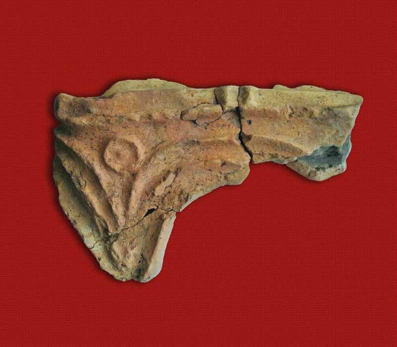 Prešov-Nižná Šebastová, okr. loco polepa/ tynk (znalezisko z osady), kultura Otomani. Zbiory: Stowarzyszenie archeologiczne Triglav Prešov-Nižná Šebastová, okr.
