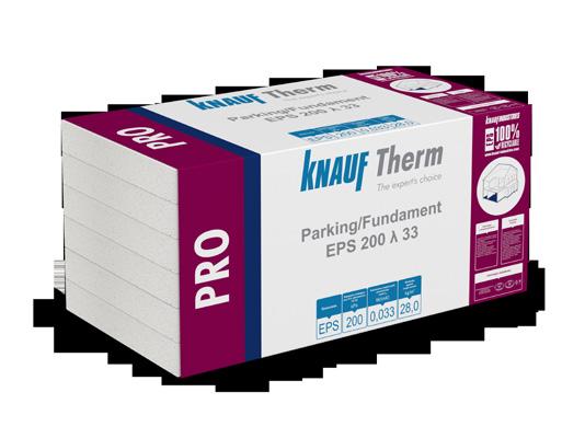 KNAUF Therm PRO Parking/Fundament EPS 200 λ 33 Oznaczenie według normy: EN 13163:2012+A1:2015.