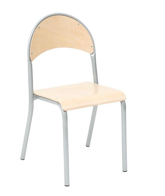 KRZESŁA P Krzesła z siedziskiem i oparciem wykonanym ze sklejki płaskiej o gr. 6 mm w rozmiarach 0-4 i 8 mm w rozmiarach 5-6. Kolorowy stelaż został wykonany z rury okrągłej o śr.