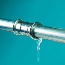 Systemu KAN-therm Sprinkler) Zakres zastosowania instalacje tryskaczowe mokre i suche instalacje tryskaczowe mokre i suche Dzięki specjalnym rowkom występujących w konstrukcji O-Ringu Leak Before