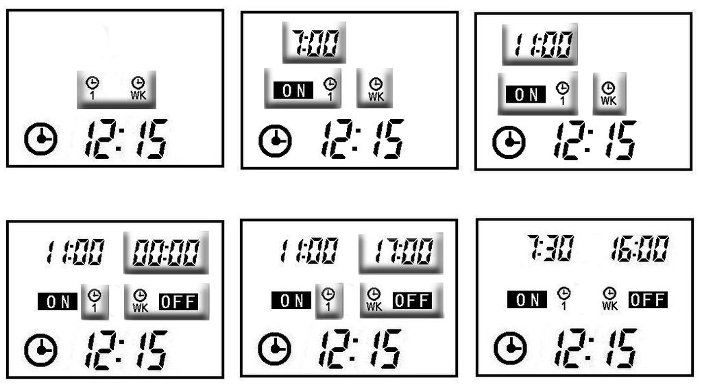 PROGRAMOWANIE PILOTA I PRACA SYSTEMU KLIMATYZACJI USTAWIENIE TIMERA WEEKENDOWEGO Przykład ustawienia Timera weekendowego T1WK, godziny pracy od 11:00 do 17:00.