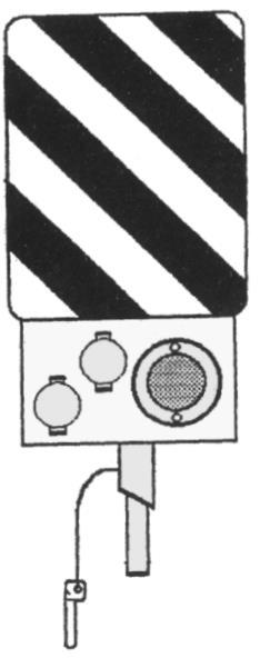 1-tarcza ostrzegawcza, 2- lampa zespolona, 3-światło
