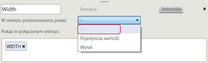 Wartości są wyświetlane u dołu w wierszu sumy. Wartość to zaokrąglony wynik wartości dokładnych właściwości obiektu.