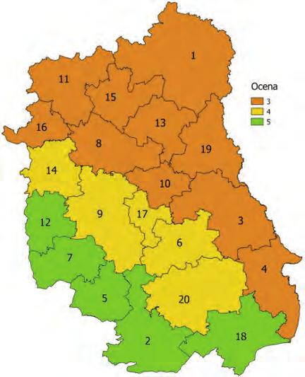 zasobów wód powierzchniowych wg tabeli 11; c) = punktowa ocena średnich rocznych dyspozycyjnych zasobów wód powierzchniowych w profilach zamykających zlewnie o powierzchni większej od 2500 km 2 wg
