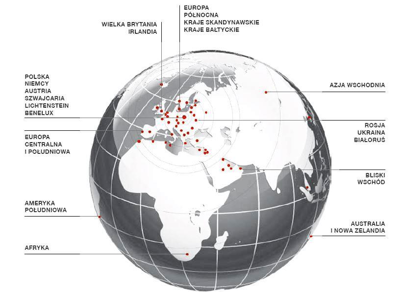 DZIAŁAMY GLOBALNIE: LUG obsługuje klientów na ponad 50 rynkach świata.