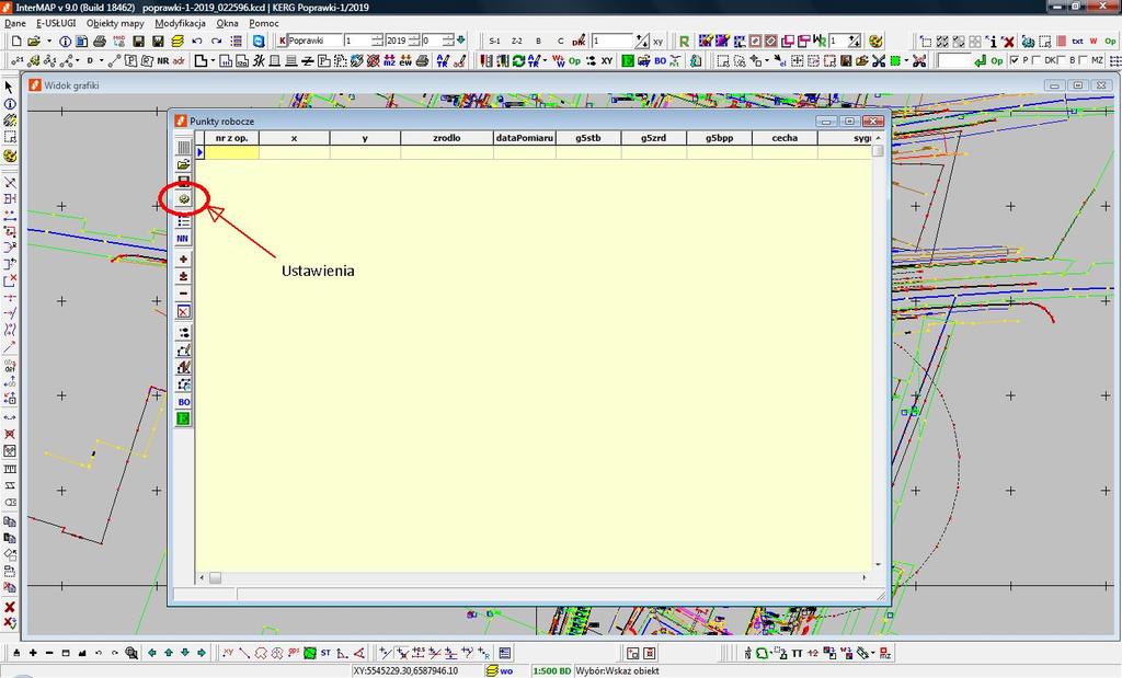 Warto jednak przy pierwszym uruchomieniu programu InterMAP, najpierw ustawić parametry wrysowywania