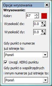W parametrach wrysowania zaleca się ustawić inny niż czarny kolor wczytywanych pikiet.