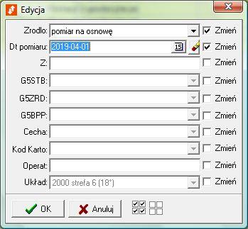 Jeżeli źródło danych o położeniu lub data pomiaru są różne dla kolejnych