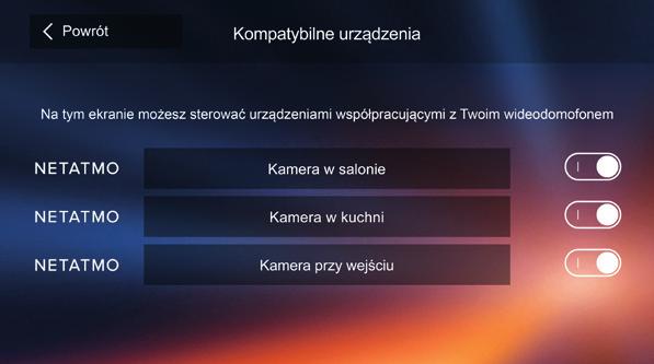 Kompatybilne Urządzenia i aktywując kamerę lub kamery