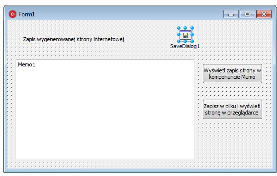 Przedmiot: Programowanie usług internetowych - Delphi Przygotował: K. Strzałkowski Rok V. Semestr IX. Wydział ZiMK Ćwiczenie 10 Generowanie plików HTML 1.