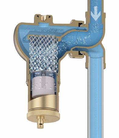 Urządzenia do usuwania mikropęcherzyków powietrza: separatory powietrza W celu usunięcia powietrza z instalacji należy zastosować separatory powietrza.