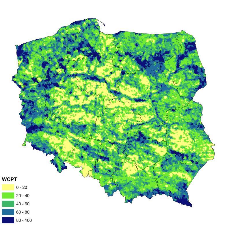 Propozycja IUNG-PIB metody wydzieleń ONW typ specyficzny Obserwacja: niska gęstość zaludnienia związana jest z małym udziałem terenów zabudowanych i użytków rolnych.