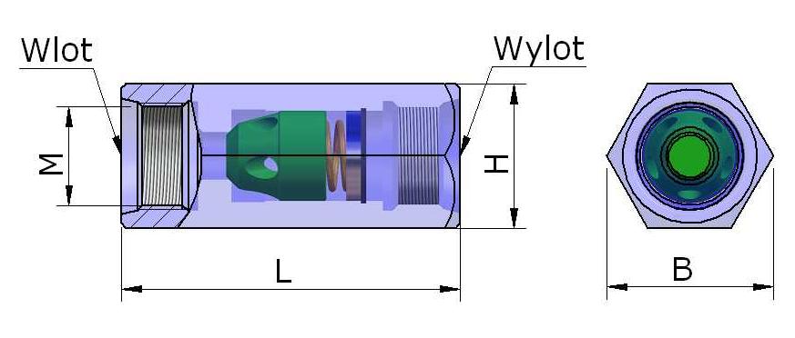 g - głębokość gniazda 16 18 22 24 32 M gwint M16 x 1,5 M22 x 1,5 M33 x 2 M42 x 2 M48 x 2 ZAWORY ZWROTNE ZZ Przeznaczenie : Zawory zwrotne stosowane są w układach hydraulicznych w celu umożliwienia