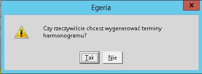 Po uzupełnieniu w/w pól naciskamy [Generuj terminy].