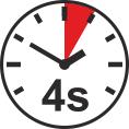 Lampka sygnalizacyjna miga na zielono Wyjście Prezentacja wartości czasu (przykład: 4 s odczekać