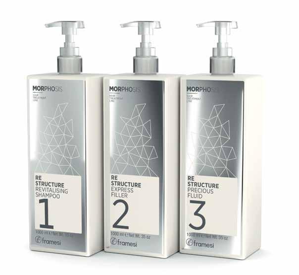 MORPHOSIS RE-STRUCTURE Morphosis Hair Spa Linia do głębokiej rekonstrukcji włosów INTENSYWNA KURACJA ODBUDOWUJĄCA I REGENERUJĄCA Z kolagenem morskim i proteinami. Na bazie kwasu hialuronowego.