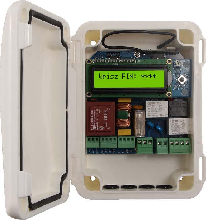 mocy do 200W/230AC, t Konfigurowanie sterownika i rejestracja przycisków pilotów może być chronione PINem, t W sterowniku SB1 DISPLAY_P zastosowano specjalnie zaprojektowany sterownik z 32.