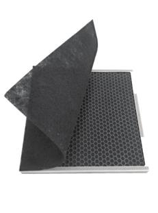 Front Pre fiber & Activated carbon filter Back(HEPA filter) NOTE: - Only the Pre fibre filter is washable, make sure it is dry before refitting it on the activated carbon filter then to the HEPA