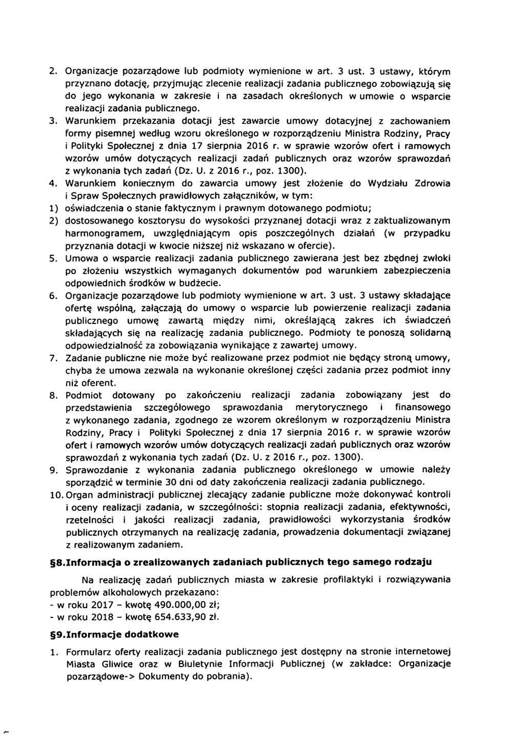 2. Organizacje pozarządowe lub podmioty wymienione w art. 3 ust.
