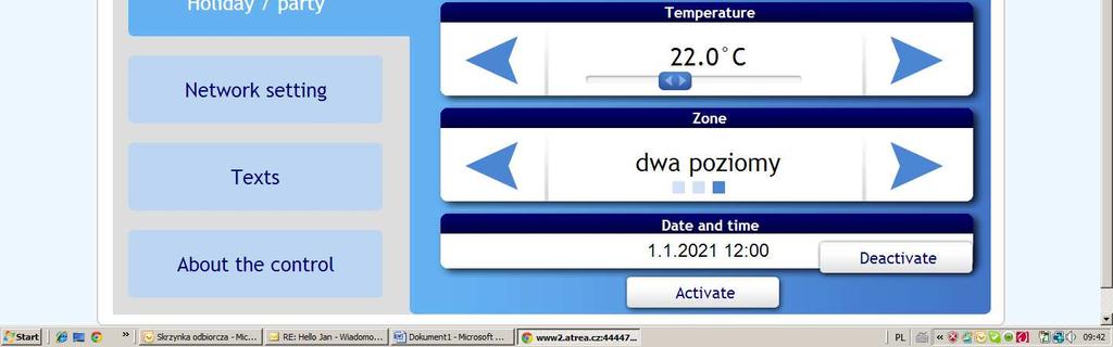 Opcja wykorzystywana do czasowej zmiany nastaw np.