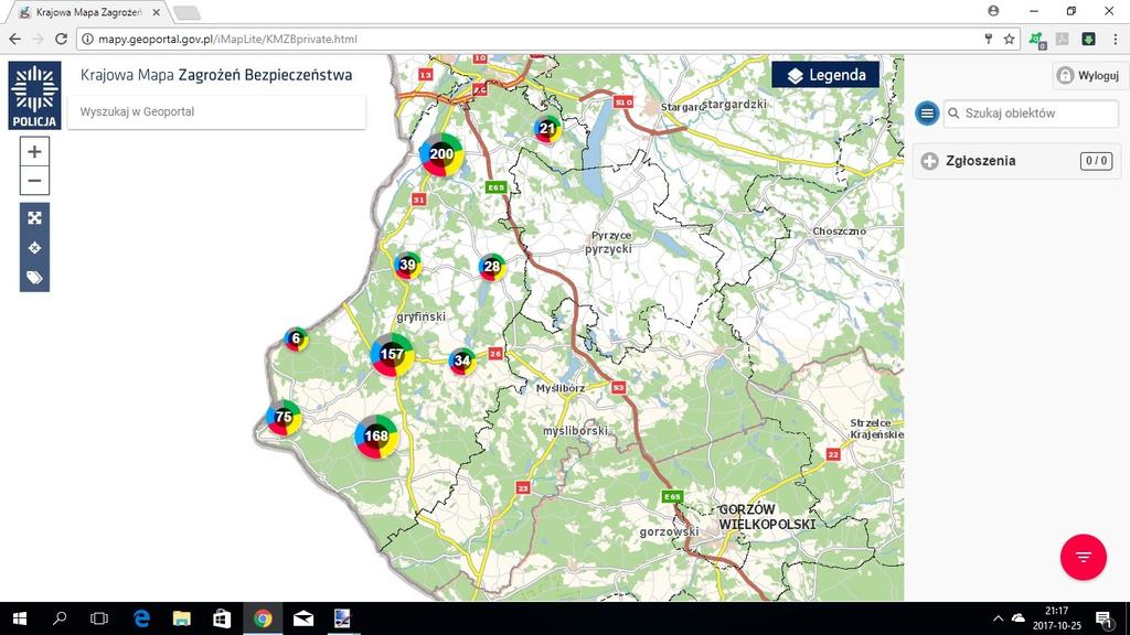 Dotychczas za pośrednictwem KMZB naniesiono 727 zagrożeń na terenie całego powiatu gryfińskiego. Mundurowi potwierdzili 380 takich zgłoszeń, co daje prawie 54 % potwierdzalności.