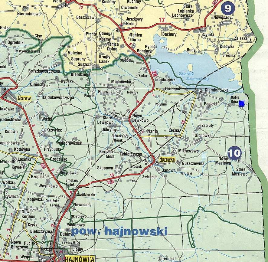 ZAŁĄCZNIK NR 4 Mapa zagroŝeń działania azbestu Legenda: - nagromadzenie płyt azbestowo cementowych w ilości 0 4 000 m 2 -