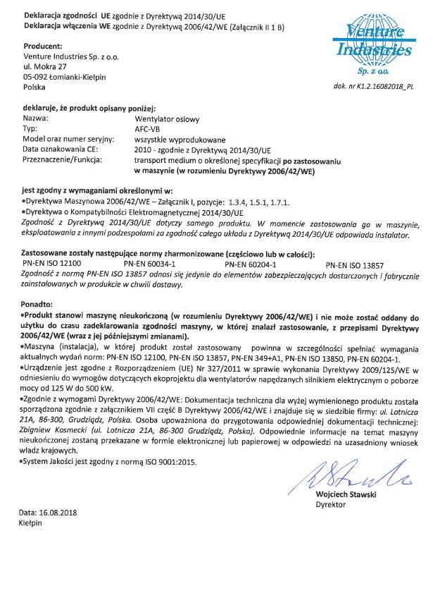 ZAŁĄCZNIK - D (Deklaracja producenta) tel.