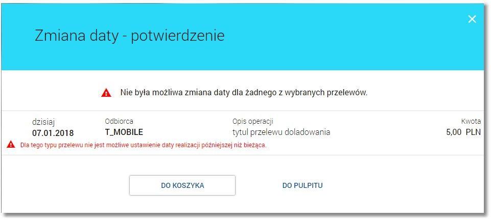 przypadku zmiany daty realizacji dla zleceń usuniętych system utworzy nowe zlecenie ze statusem Nowy.