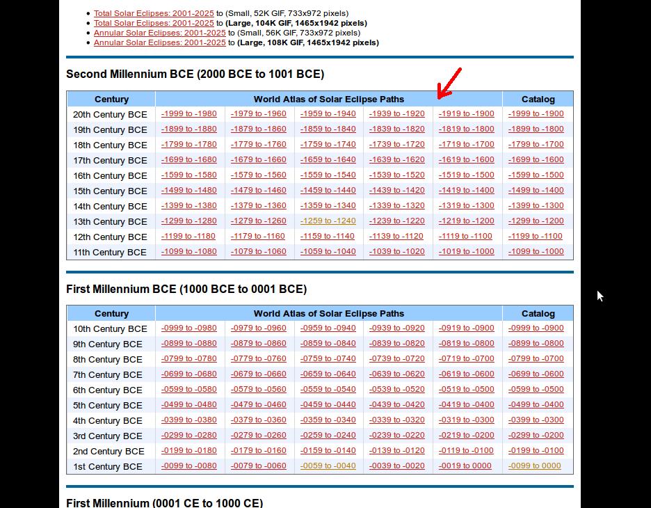 Klikając w World Atlas of Solar Eclipse Paths i zjeżdżając trochę niżej, uzyskujemy dostęp do