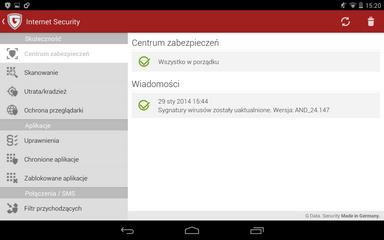 G DATA Internet Security for Android 196 12.1Widoki menu Widoki menu Dotknij przycisk menu Internet Security aby wysunąć pasek umożliwiający przełączanie między widokami.